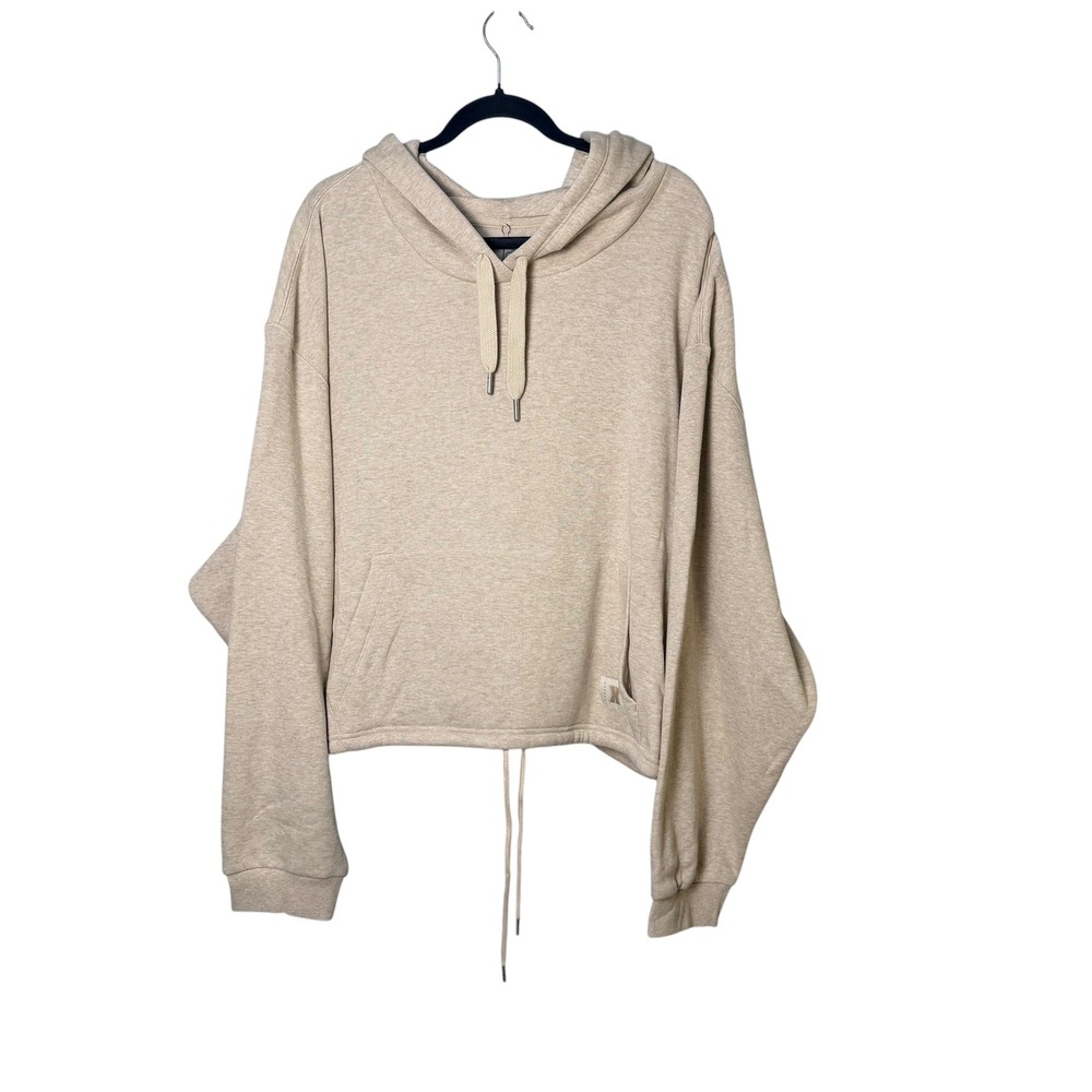 Savage‎ X Fenty Womens 4X Oatmeal Heather Cropped Drawstring Hoodie Pullover